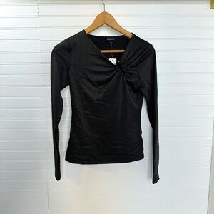 NEW bebe Asymmetrical U Ring Knit Top Small